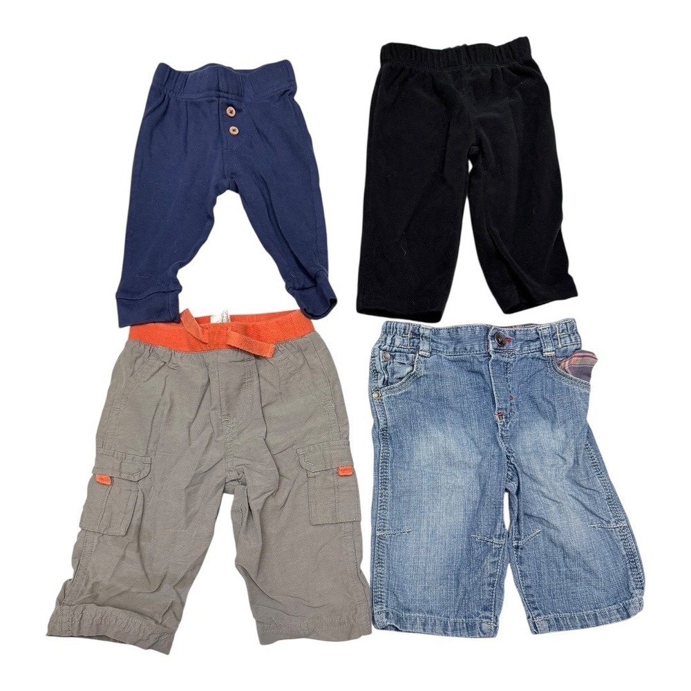 OshKosh‎ Circo Baby Boy Pants 6M Lot of 4 Denim Cargo Fleece Navy Black